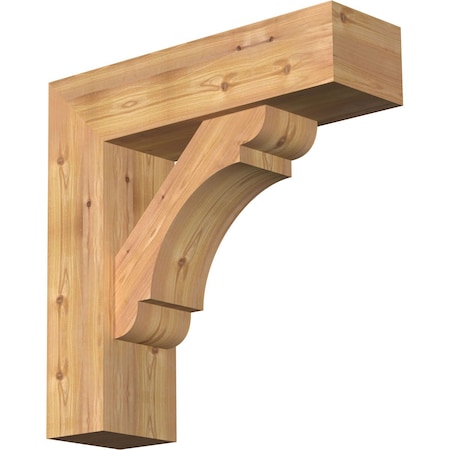 Ekena Millwork Olympic Block Smooth Bracket w/ Offset Brace, Western Red Cedar, 7 1/2"W x 26"D x 26"H BKT0806X26X26OLY05SWR